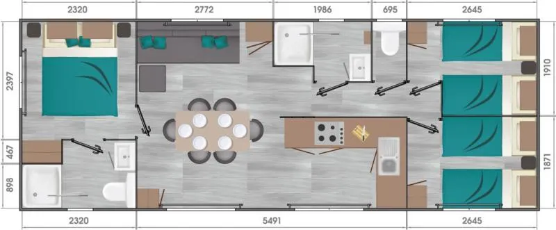 C- Mobil-Home Baltique 2 Sdb - 3 Ch