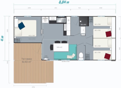 Sunêlia Confort "Loggia" 6 pers. 3 bedrooms. 1 bathroom. — 4