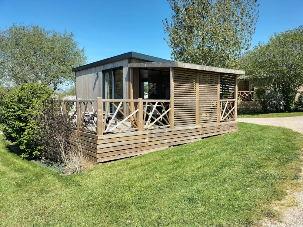 Mietunterkunft - Mobilheim Key West Sunêlia Luxe 1 Zimmer - Camping Sunêlia L'Aiguille Creuse