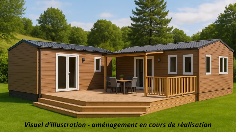 Location - Mobil Home "Les Valleuses" Sunelia Prestige 4 Chambres 3 Salles De Bain 8 Pers - Camping Sunêlia L'Aiguille Creuse