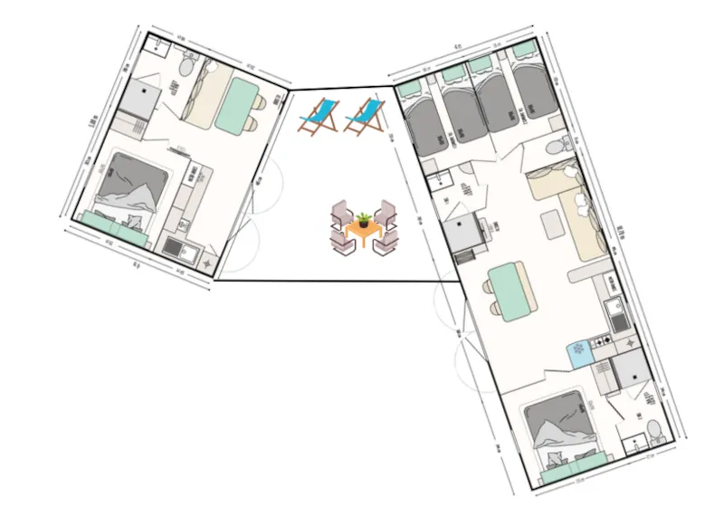 Mobil Home "Les Valleuses" Sunelia Prestige 4 Chambres 3 Salles De Bain 8 Pers
