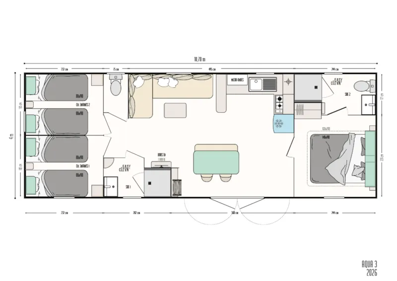 Mobil Home "Le Manneporte" Sunelia Prestige 3 Chambres 2 Salles De Bain 6 Pers