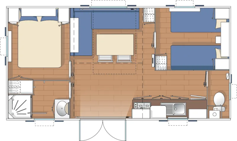Mobilhome Cottage (4 Adultes Maxi) - 2 Chambres.