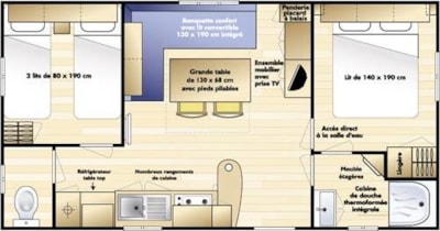 Mobile home LOFT with sheltered terrace and air-conditioning