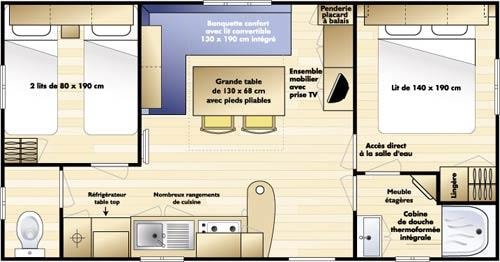 Mobilhome Loft Avec Terrasse Couverte (4 Adultes Maxi) - 2 Chambres.