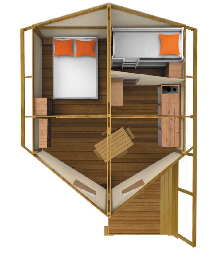 Tente Ecolodge Sahari 17M² 2 Chambres - Sans Sanitaires