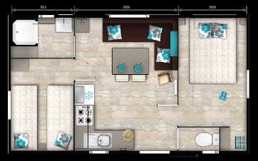 Mobile home IBIZA DUO - 27m² - 2 bedrooms — 3