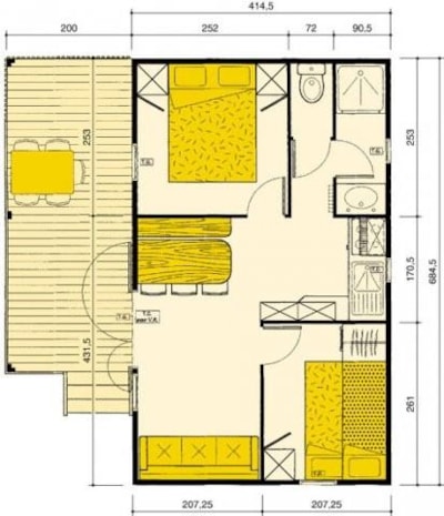Chalet L 'ABEILLE - 29m² - 2 bedrooms — 3