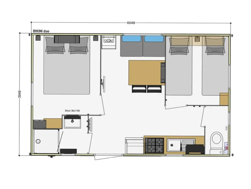 Mobil-Home Bikini - 23M²- 2 Chambres