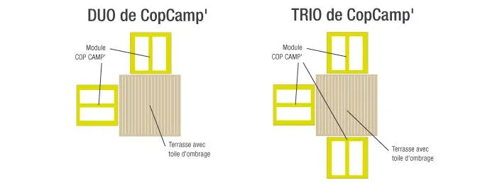 Bungalow Lodge Cop'camp  (Sans Sanitaires Privatifs) - 18M² - 2 Chambres