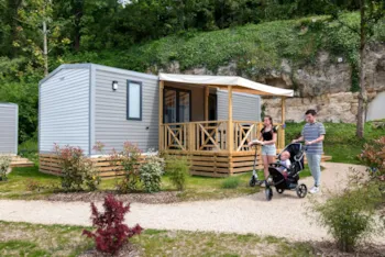 Mietunterkunft - Mobilheim Premium Saumur 33M² (3 Schlafzimmer) + Halbüberdachte Terrasse + Klimaanlage - Camping Les Nobis d'Anjou