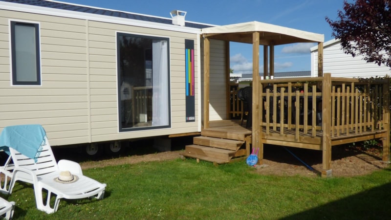 Mobilheim ARCHIPEL Premium 30m² - 3 Zimmer / überdachte Terrasse + TV