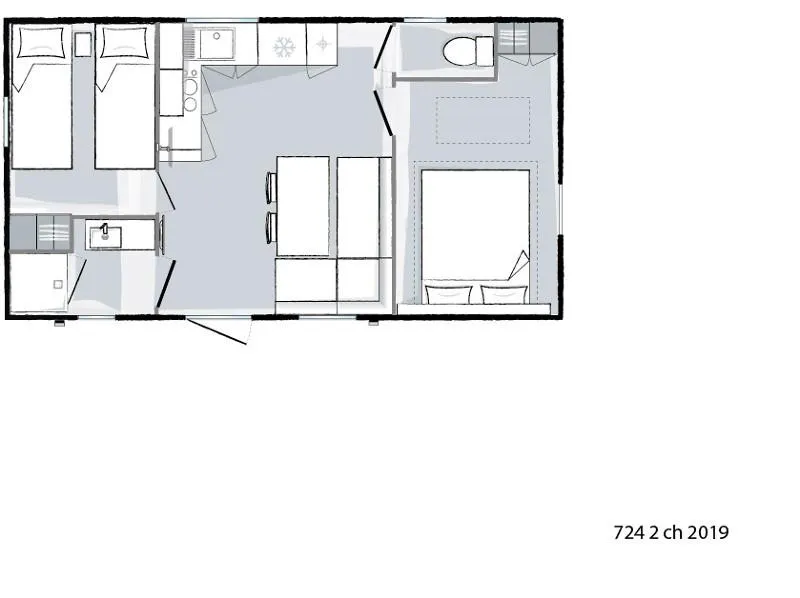 Mobilhome Ocean Confort 27M² - 2 Chambres / Terrasse Couverte + Tv