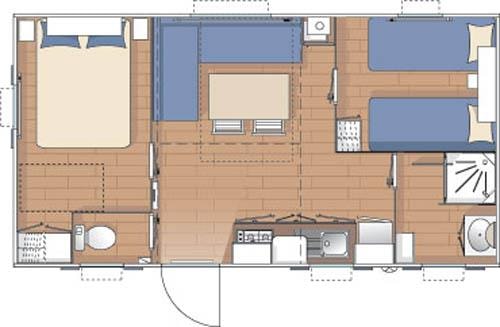 Mobilhome Celtique Standard 27M² - 2 Chambres / Terrasse + Tv