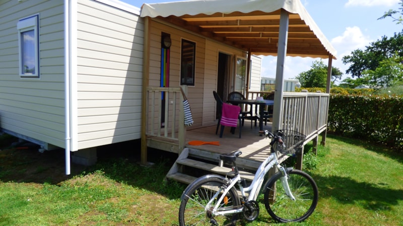 Mobilheim EVASION Confort 27m² - 2 Zimmer / überdachte Terrasse + TV