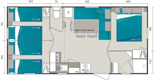 Accommodation - Mobilhome Titania - image n°5 - Camping La Chapelle Saint Claude