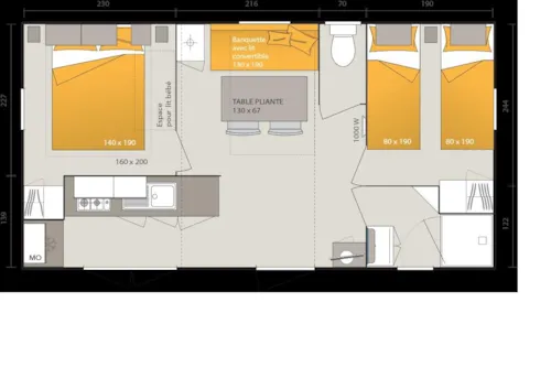 Accommodation - Mobilhome Mercure - image n°5 - Camping La Chapelle Saint Claude