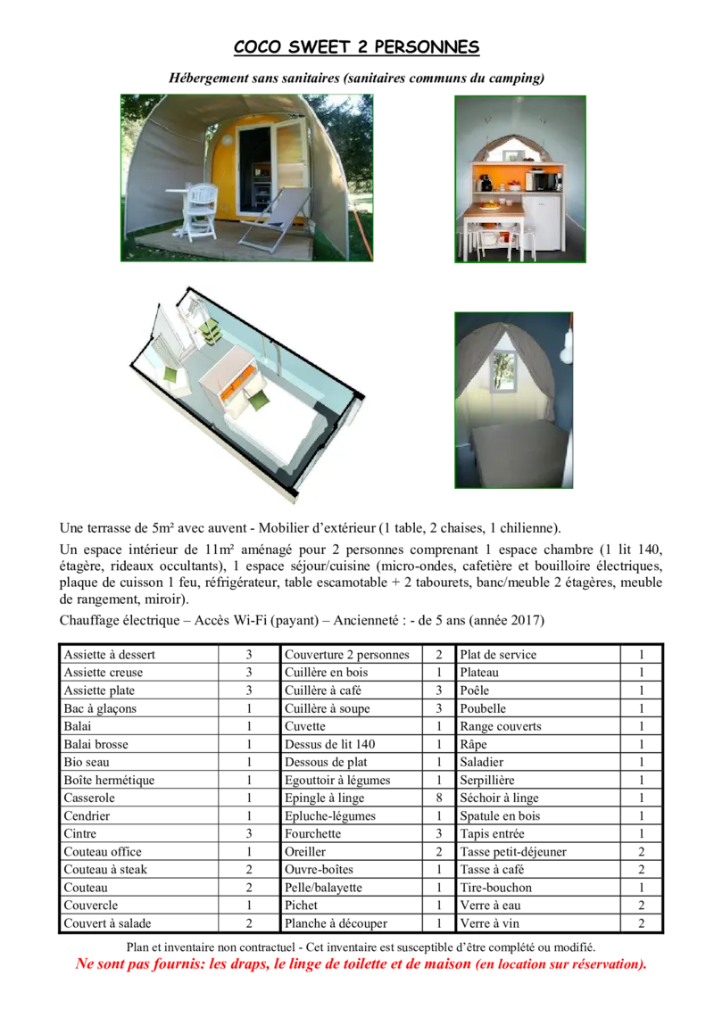 Coco Sweet (Sans Sanitaires Privatifs) 2 Personnes