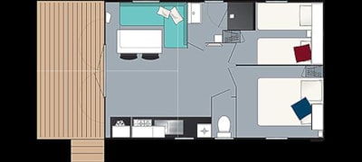 Mobile home confort Loggia Bay 2 bedrooms/ sheltered terrace + air-conditioning — 8