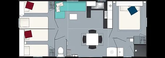Mobile Home Confort Super Titania 3 Chambres / Terrasse Couverte + Climatisation