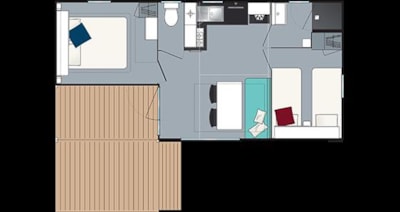 Mobile home confort Loggia 2 bedrooms / terrace + air-conditioning — 7