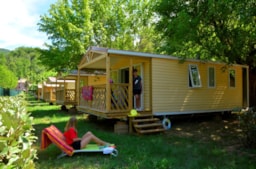 Huuraccommodatie(s) - Mobile Home Confort Loggia Bay 2 Slaapkamers/Overdekt Terras + Airconditioning - Flower Camping Le Val de l'Arre