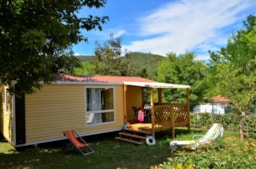 Mietunterkunft - Mobilheim Confort Loggia 2 Zimmer / Terrasse + Klimaanlage - Flower Camping Le Val de l'Arre
