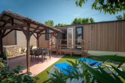 Huuraccommodatie(s) - Stacaravan Savana+ - 32M² - 3 Kamer Airconditioning - Camping & Spa CAP SOLEIL