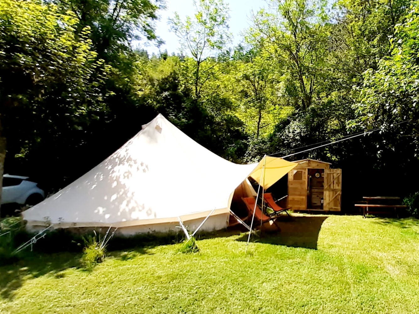 Location - Tente Toilée Tout Confort - Camping La Cascade, Meyrueis