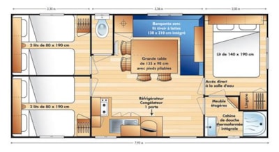 Mobile home Titiana Confort 32m² - 3 bedrooms + sheltered terrace