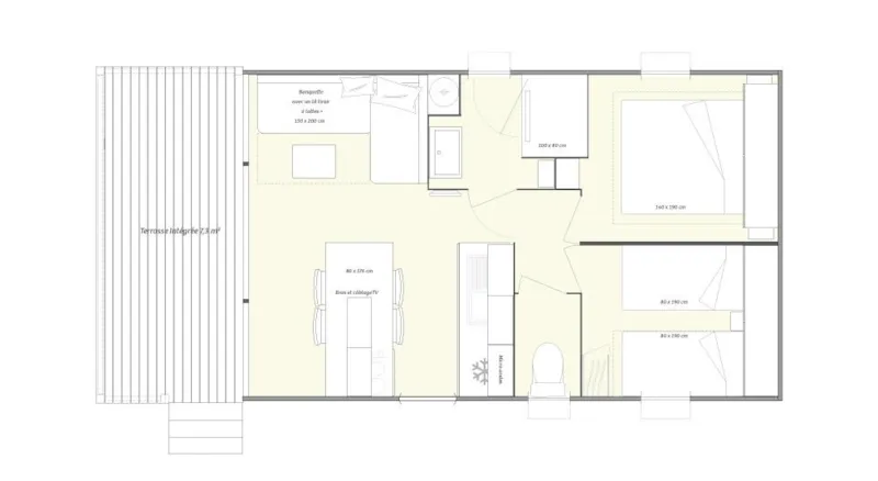 Mobil-Home O'hara Confort 25 M² - 2 Chambres + Terrasse Couverte + Tv
