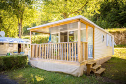 Accommodation - Mobile Home O'hara Confort 25 M² - 2 Bedrooms + Sheltered Terrace + Tv - Flower Camping Le Pont du Tarn