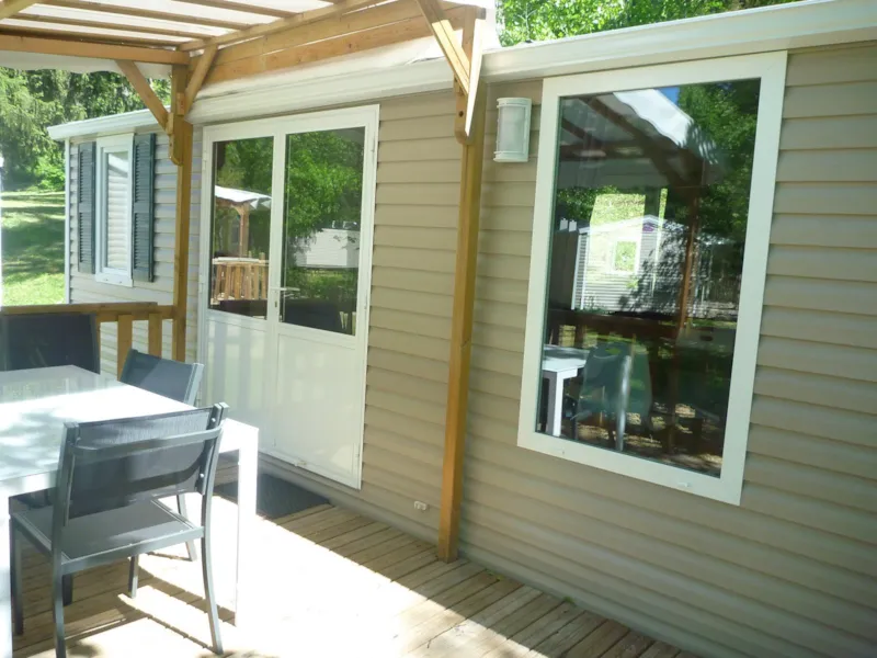 Mobil-Home Orchidée Grand Confort 35M² - 2 Chambres + Terrasse Couverte + Clim + Tv + Lv