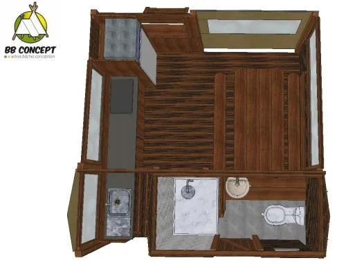 Forfait Freecamp Guinguette : Sanitaire Privatif, Coin Cuisine, Terrasse Couverte Avec Coin Repas