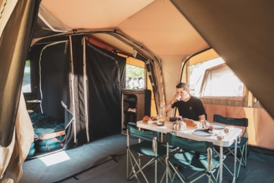 Ready to Camp Package: equipped tent with electricity