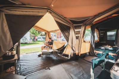Ready to Camp Package: equipped tent with electricity