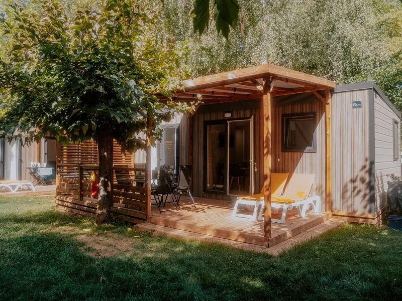 Location - New// Mobil-Home Oasis Premium 35M² - 2 Chambres + Terrasse Couverte + Lv + Tv + Clim + Plancha - Flower Camping Le Pont du Tarn