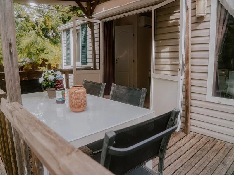 Mobil-Home Orchidée Grand Confort 35M² - 2 Chambres + Terrasse Couverte + Clim + Tv + Lv