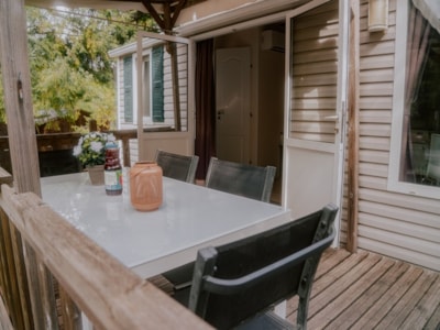 Mobile home Orchidée Grand Confort 35m² - 2 bedrooms + sheltered terrace + CLIM + TV + LV