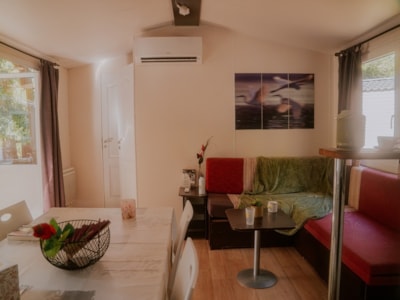 Mobile home Orchidée Grand Confort 35m² - 2 bedrooms + sheltered terrace + CLIM + TV + LV