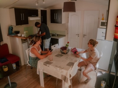 Mobile home Orchidée Grand Confort 35m² - 2 bedrooms + sheltered terrace + CLIM + TV + LV