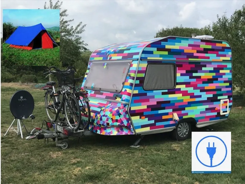 Pitch: car + tent/caravan or camping-car with électricité