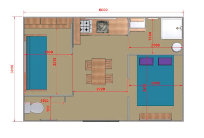 CONFORT Mobile home 1 bedroom GLORIA (2014) + 24m² Half-covered terrace — 8