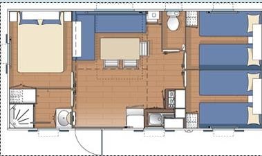 ECO Mobil home 3 bedrooms MAGDALENA (+ 10 years) 29m² + Semi-covered terrace — 7