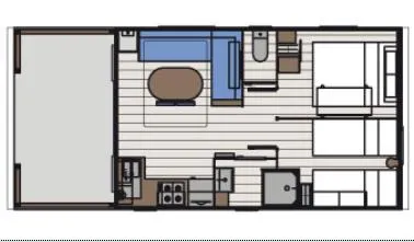 Eco Mobil Home 2Ch. Ludisia (De + 10 Ans) 24 M²  + Terrasse Semi-Couverte