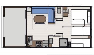ECO Mobile home 2 bedrooms  LUDISIA  (+10 years) 24 m²  + Half-covered terrace — 9