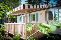 Accommodation - Eco Mobile Home 3 Bedrooms  Magdalena (+ 10 Years) 29M²  + Half-Covered Terrace [Special Duration] - Camping Les Cyprès