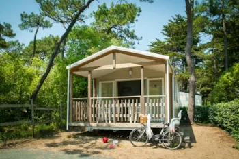 Mietunterkunft - Eco Mobilheim 2 Zimmer Ludisia (Über 10 Jahre) 24 M² + Halbüberdachte Terrasse - Camping Les Cyprès