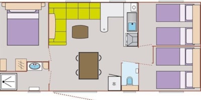 CONFORT Mobile home 3 bedrooms EMBRUNS (2017) 30m² + Half-covered terrace — 2
