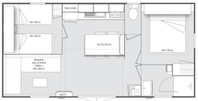 CONFORT Mobile-home 2 bedrooms CALYPSO (2016) 28m² + Half-covered terrace — 9